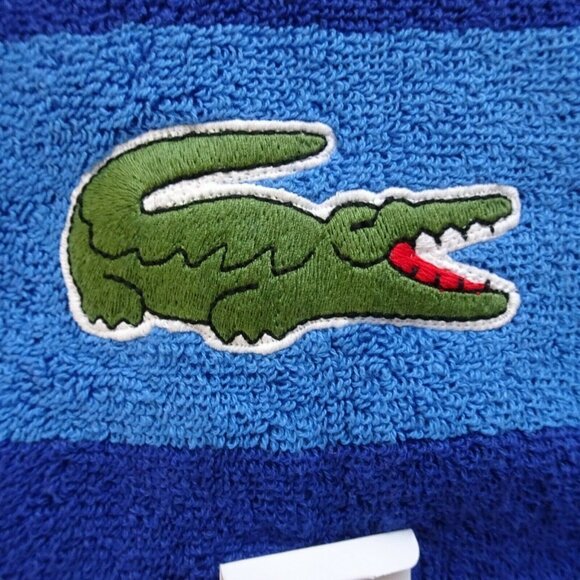 NWT Lacoste Bath Towel Big Crocodile Alligator Logo 30"x52" Blue - Picture 6 of 9